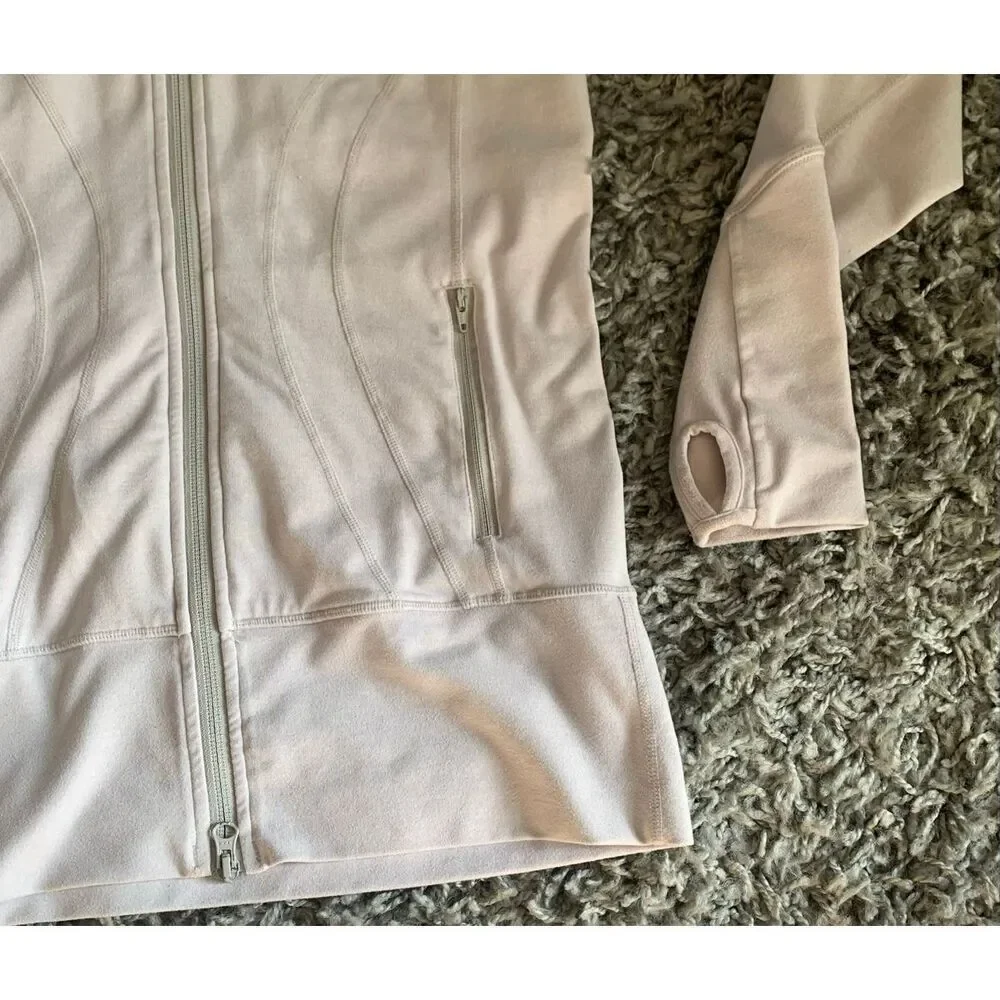 Lululemon In Stride Heathered Dune gray Sweatshirt TRACK JACKET sz 4